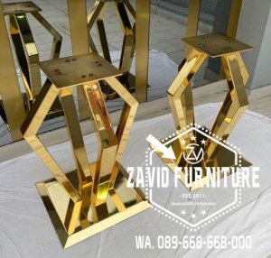 Kaki Meja Makan Stainless Gold Model Mewah Elegan Modern Terlaris Bandung