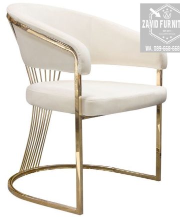Kursi makan stainless stell jok putih 360x432 - Zavid Furniture