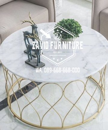 coffe table marmer bulat kaki stainless unik 360x432 - Zavid Furniture