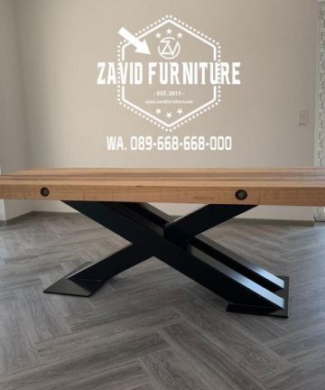kaki meja makan besi minimalis silang 360x432 - Zavid Furniture