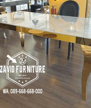 kaki meja stainless persegi panjang gold klasik 360x425 - Zavid Furniture